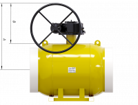 Кран шаровой ALSO КШФП GAS Ду 300 Ру 1,6 МПа из ст.20 (полн.) с редуктором